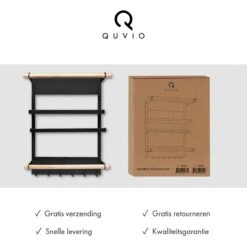 QUVIO Keukenrekje Van Metaal Magnetisch - Kruidenrek - Keuken Opbergrek Voor Kruiden, Handdoeken En Opscheplepels - Zwart -Mepal Promos Winkel 1200x1200 255