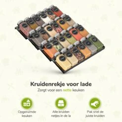 Kruidenrek Lade - Zwart - 4 Laags - Aluminium - Kruidenpotjes Opbergen -Mepal Promos Winkel 1200x1200 274
