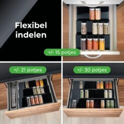 Goedewaere Kruidenrek Lade - 6 Stuks - Keuken Organizers - Keukenlade Organiser - Kruiden Organizer - Uitschuifbaar - Kunststof -Mepal Promos Winkel 1200x1200 286