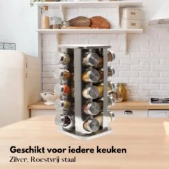 Pazzo Goods - Kruidenrek Staand - Kruidenrek Met Potjes - Zilver - RVS - Kruidenrek Draaibaar - 20 Kruidenpotjes - Inclusief Stickers & Stift - Kruiden Carrousel 18 Pazzo Goods - Kruidenrek Staand - Kruidenrek Met Potjes - Zilver - RVS - Kruidenrek Draaibaar - 20 Kruidenpotjes - Inclusief Stickers & Stift - Kruiden Carrousel -Mepal Promos Winkel 1200x1200 295