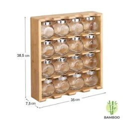 Merkloos Decopatent® Kruidenrekje Ophangbaar - Kruidenrek Inclusief 16 Kruidenpotjes - Bamboe Hout - 4 Laags 12 Merkloos Decopatent® Kruidenrekje Ophangbaar - Kruidenrek Inclusief 16 Kruidenpotjes - Bamboe Hout - 4 Laags -Mepal Promos Winkel 1200x1200 300