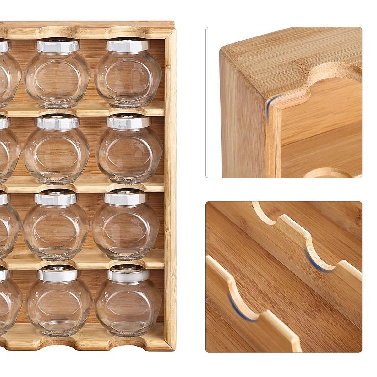 Merkloos Decopatent® Kruidenrekje Ophangbaar - Kruidenrek Inclusief 16 Kruidenpotjes - Bamboe Hout - 4 Laags 7 Merkloos Decopatent® Kruidenrekje Ophangbaar - Kruidenrek Inclusief 16 Kruidenpotjes - Bamboe Hout - 4 Laags - Afbeelding 7
