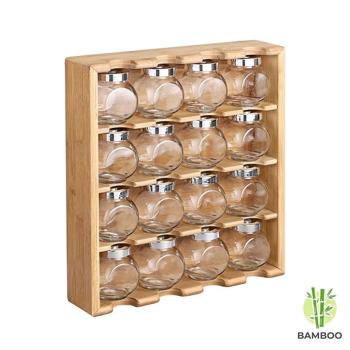 Merkloos Decopatent® Kruidenrekje Ophangbaar - Kruidenrek Inclusief 16 Kruidenpotjes - Bamboe Hout - 4 Laags 8 Merkloos Decopatent® Kruidenrekje Ophangbaar - Kruidenrek Inclusief 16 Kruidenpotjes - Bamboe Hout - 4 Laags - Afbeelding 8