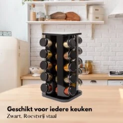 Pazzo Goods - Kruidenrek Staand - Kruidenrek Met Potjes - Zwart - RVS - Kruidenrek Draaibaar - 20 Kruidenpotjes - Inclusief Stickers & Stift - Kruiden Carrousel 19 Pazzo Goods - Kruidenrek Staand - Kruidenrek Met Potjes - Zwart - RVS - Kruidenrek Draaibaar - 20 Kruidenpotjes - Inclusief Stickers & Stift - Kruiden Carrousel -Mepal Promos Winkel 1200x1200 307