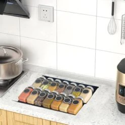 Kitchenful Kruidenrek Lade - Kruiden Organiser - 6 Stuks - Zwart - Verstelbaar - Metaal - Kruiden Opberger -Mepal Promos Winkel 1200x1200 336