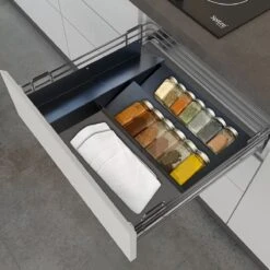 Kitchenful Kruidenrek Lade - Kruiden Organiser - 6 Stuks - Zwart - Verstelbaar - Metaal - Kruiden Opberger -Mepal Promos Winkel 1200x1200 337