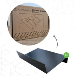 Kitchenful Kruidenrek Lade - Kruiden Organiser - 6 Stuks - Zwart - Verstelbaar - Metaal - Kruiden Opberger -Mepal Promos Winkel 1200x1200 338