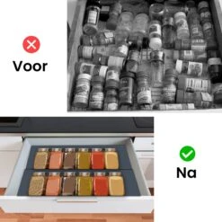 Kitchenful Kruidenrek Lade - Kruiden Organiser - 6 Stuks - Zwart - Verstelbaar - Metaal - Kruiden Opberger -Mepal Promos Winkel 1200x1200 341