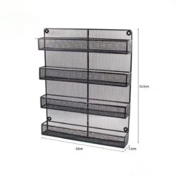 QUVIO Groot Kruidenrek Staal - Ophangbaar - Voor 32 Kruidenpotjes - 4 Laags - Zwart -Mepal Promos Winkel 1200x1200 396