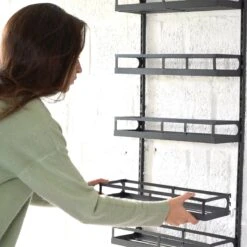 Soome Viljo - Kruidenrek Ophangbaar - Keukenrek - Wandrek - Keuken Organizer - 5 Laags - Verstelbaar - Staal - Zwart - H85xB42.5cm -Mepal Promos Winkel 1200x1200 398