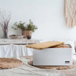 Oklahoma Broodtrommel Metaal 35,5x15,5x23 Cm Bamboe Deksel Snijplank -Mepal Promos Winkel 1200x1200 414