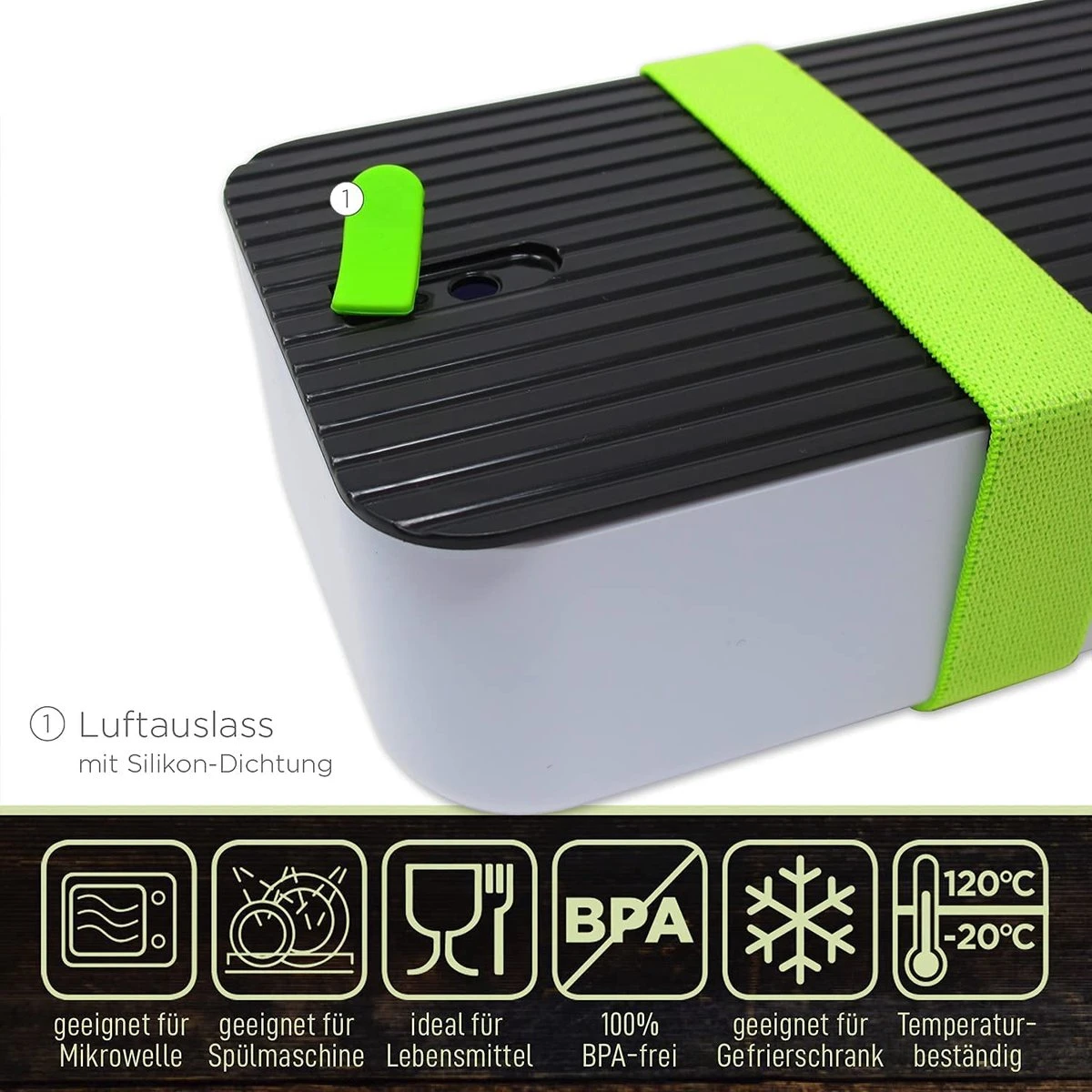 IFancy Lunchbox Tasty - Bento Lunch Box 1000ml - Dicht & Lekvrij Voor Kinderen & Volwassenen - Kantoor & School - BPA Vrij - Vaatwasser Magnetron & Vriezer Lunch Box (Groen) 3 IFancy Lunchbox Tasty - Bento Lunch Box 1000ml - Dicht & Lekvrij Voor Kinderen & Volwassenen - Kantoor & School - BPA Vrij - Vaatwasser Magnetron & Vriezer Lunch Box (Groen) - Afbeelding 3