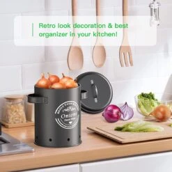Professionele Bewaardozen - Set Van 3 - Voor Aardappels, Uien En Knoflook - Retro Design - Voorraadcontainer Van Metaal - Keukenopslag - Groentes Bewaren Voor Lange Tijd - Perfect Cadeau Voor In De Keuken 9 Professionele Bewaardozen - Set Van 3 - Voor Aardappels, Uien En Knoflook - Retro Design - Voorraadcontainer Van Metaal - Keukenopslag - Groentes Bewaren Voor Lange Tijd - Perfect Cadeau Voor In De Keuken -Mepal Promos Winkel 1200x1200 497