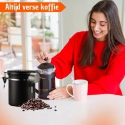 Koffie Bewaarbus Luchtdicht Met CO2 Uitlaat - Koffieblik Bewaarblik Voor 500 Gr Koffiebonen - Zwart - 1.2L 11 Koffie Bewaarbus Luchtdicht Met CO2 Uitlaat - Koffieblik Bewaarblik Voor 500 Gr Koffiebonen - Zwart - 1.2L -Mepal Promos Winkel 1200x1200 510