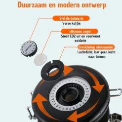 Koffie Bewaarbus Luchtdicht Met CO2 Uitlaat - Koffieblik Bewaarblik Voor 500 Gr Koffiebonen - Zwart - 1.2L 14 Koffie Bewaarbus Luchtdicht Met CO2 Uitlaat - Koffieblik Bewaarblik Voor 500 Gr Koffiebonen - Zwart - 1.2L -Mepal Promos Winkel 1200x1200 512