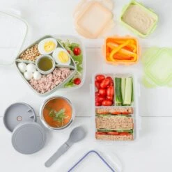 Lock&Lock Saladebox - Salade Lunchbox To Go - Salade To Go - 950 Ml - Lekvrij - Met Verdeelvakjes - Groen -Mepal Promos Winkel 1200x1200 65
