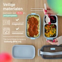Triple J® Lunchbox - Broodtrommel - Lucht- & Lekvrij - Incl. Bestek - Magnetron & Vaatwasser Bestendig -Mepal Promos Winkel 1200x1200 71