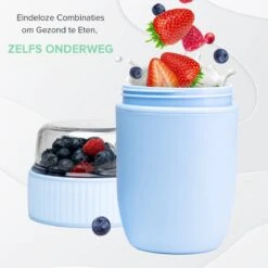 Coninx Yoghurtbeker To Go - Muesli Beker To Go - Lunchbeker - Mueslibeker 640ml ( 450ml+190ml ) - Blauw -Mepal Promos Winkel 1200x1200 95