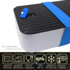 IFancy Lunchbox Tasty - Bento Lunch Box 1000ml - Dicht & Lekvrij Voor Kinderen & Volwassenen - Kantoor & School - BPA Vrij - Vaatwasser Magnetron & Vriezer Lunch Box (Blauw) -Mepal Promos Winkel 1200x1200 97