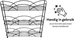 Zindoo - Kruidenrek - Standaard - 3-laags - Ophangbaar - 18 Kruiden Potjes - Anti-slip Pootjes - Spice Rack - Specerijenrek - Keukenorganizer - Keukenaccessoires 11 Zindoo - Kruidenrek - Standaard - 3-laags - Ophangbaar - 18 Kruiden Potjes - Anti-slip Pootjes - Spice Rack - Specerijenrek - Keukenorganizer - Keukenaccessoires -Mepal Promos Winkel 1200x626 2
