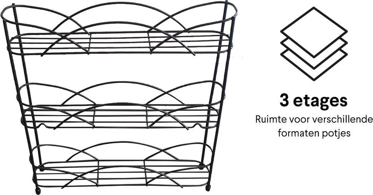 Zindoo - Kruidenrek - Standaard - 3-laags - Ophangbaar - 18 Kruiden Potjes - Anti-slip Pootjes - Spice Rack - Specerijenrek - Keukenorganizer - Keukenaccessoires 4 Zindoo - Kruidenrek - Standaard - 3-laags - Ophangbaar - 18 Kruiden Potjes - Anti-slip Pootjes - Spice Rack - Specerijenrek - Keukenorganizer - Keukenaccessoires - Afbeelding 4