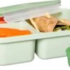 Lock&Lock Lunchbox - Bento Box - Salade Lunchbox - Met 3 Compartimenten - Met Dressing/Saus Bakje - Volwassenen En Kinderen - To Go - Lekvrij - BPA Vrij - 1,5 Liter - Groen