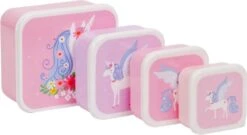 A Little Lovely Company - Brooddoos - Broodtrommel - Lunch & Snack Box Set Van 4 - Eenhoorn -Mepal Promos Winkel 1200x658