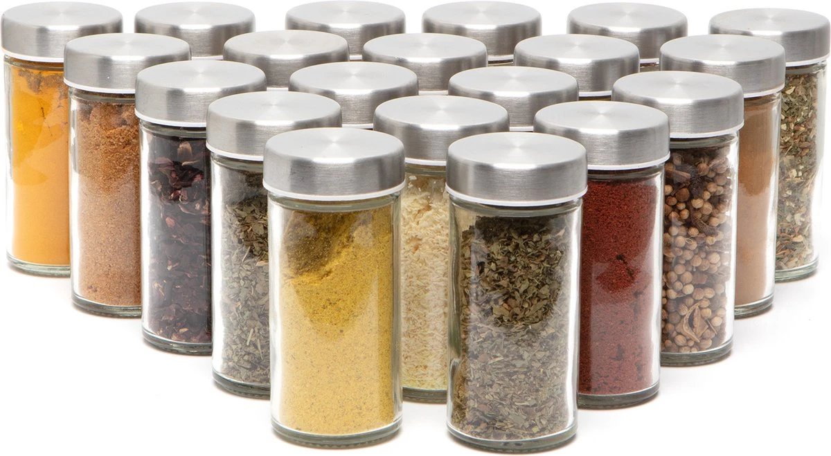 Pazzo Goods - Kruidenrek Staand - Kruidenrek Met Potjes - Zilver - RVS - Kruidenrek Draaibaar - 20 Kruidenpotjes - Inclusief Stickers & Stift - Kruiden Carrousel 7 Pazzo Goods - Kruidenrek Staand - Kruidenrek Met Potjes - Zilver - RVS - Kruidenrek Draaibaar - 20 Kruidenpotjes - Inclusief Stickers & Stift - Kruiden Carrousel - Afbeelding 7