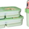 Lock&Lock Lunchset - Yoghurtbeker En Lunchboxen - Bento Box - Muesli Beker - Snackdoosjes - Lunchpot - Met Compartimenten - Volwassenen En Kinderen - To Go - Lekvrij - BPA Vrij - Groen