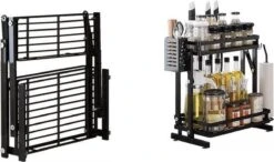 TammaT - Kruidenrek - Kruidenrek Staand - Inklapbare Keukenrek - 3-laags 35x21x56,5CM - Keuken Organizer - Aanrecht Organizer - Keuken Opslag - Roestvrij Staal - Opbergrek - Keuken Organizers - Roestvrij En Krasvrij -Mepal Promos Winkel 1200x711 1