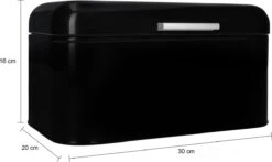 QUVIO Broodtrommel - Brooddoos - Brood Bewaren - Vershouddoos Voor Brood - Brooddoos - Klepdeksel - Scharnierdeksel - Zwart - Ijzer - 9,5 Liter Inhoud - 20 X 30 X 16 Cm 6 QUVIO Broodtrommel - Brooddoos - Brood Bewaren - Vershouddoos Voor Brood - Brooddoos - Klepdeksel - Scharnierdeksel - Zwart - Ijzer - 9,5 Liter Inhoud - 20 X 30 X 16 Cm -Mepal Promos Winkel 1200x715