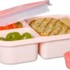 Lock&Lock Lunchbox - Bento Box - Salade Lunchbox - Met 3 Compartimenten - Met Dressing/Saus Bakje - Volwassenen En Kinderen - To Go - Lekvrij - BPA Vrij - 980 Ml - Roze