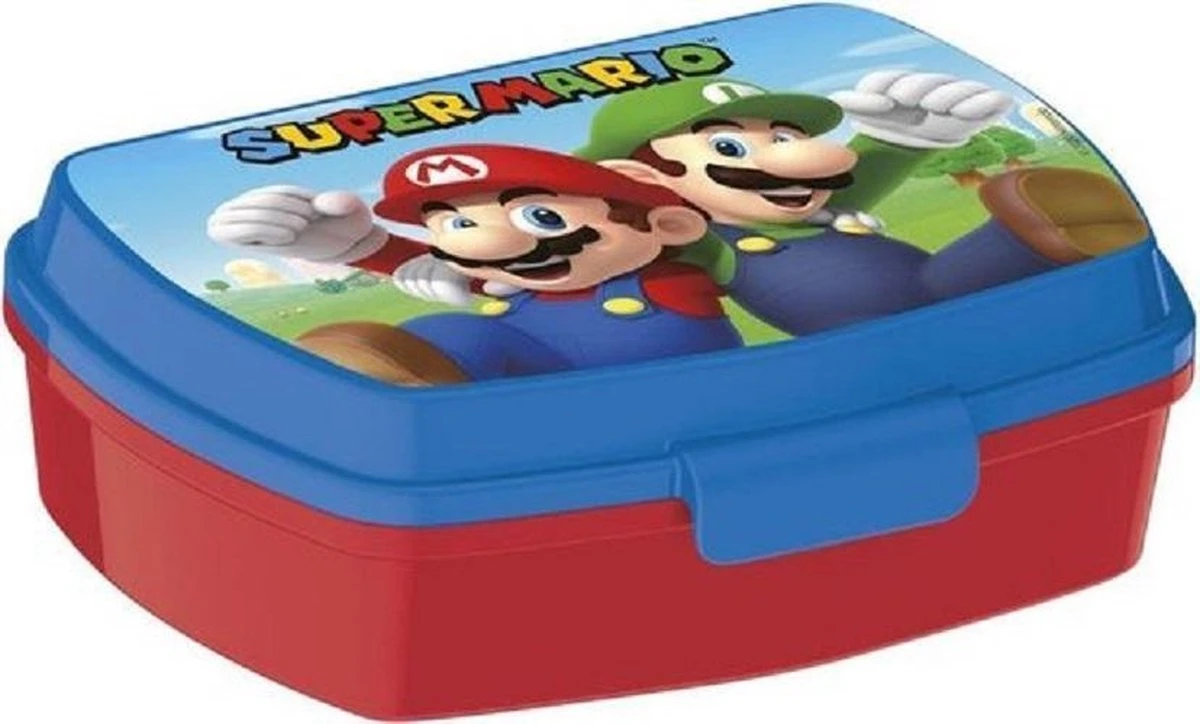 Mickey Mouse Super Mario Broodtrommel - 17x14 Cm - Brooddoos - Sandwich Box 5 Mickey Mouse Super Mario Broodtrommel - 17x14 Cm - Brooddoos - Sandwich Box - Afbeelding 5