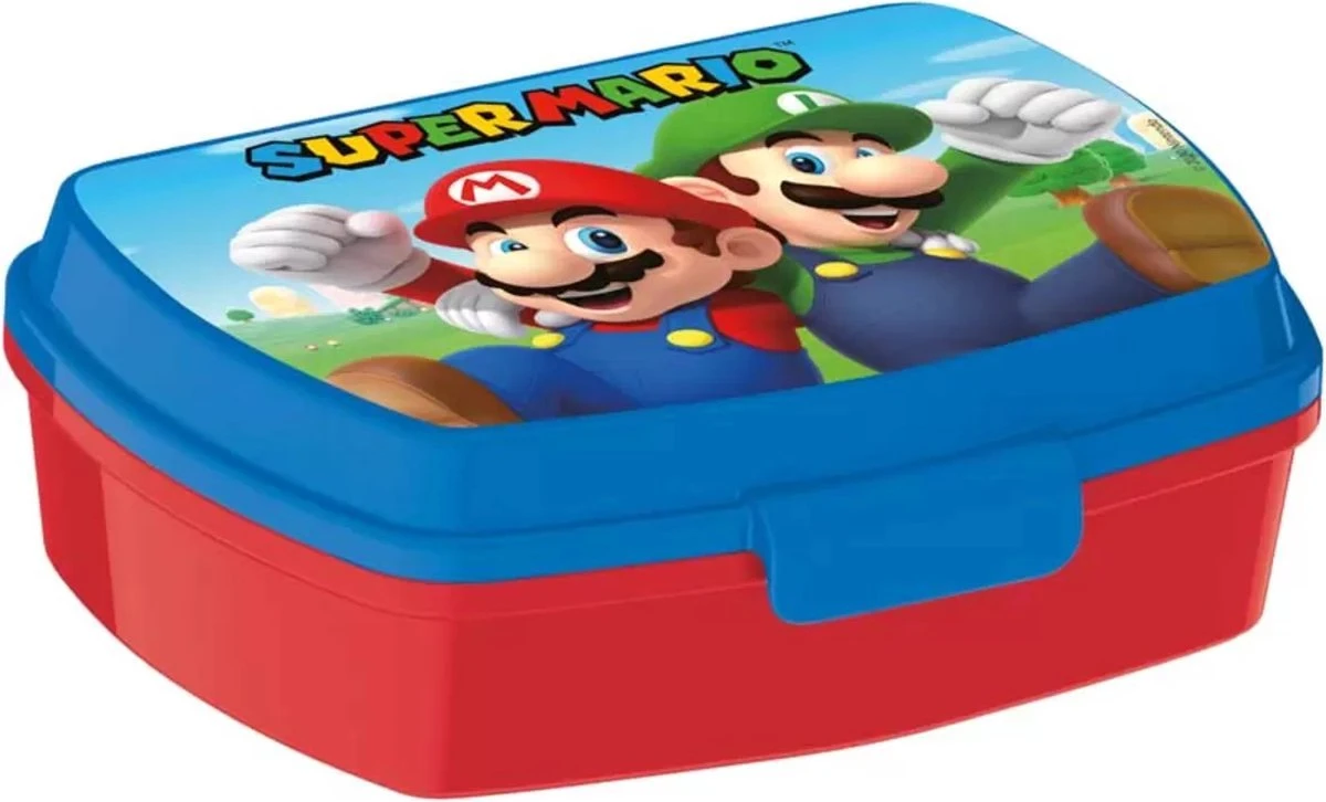 Mickey Mouse Super Mario Broodtrommel - 17x14 Cm - Brooddoos - Sandwich Box 4 Mickey Mouse Super Mario Broodtrommel - 17x14 Cm - Brooddoos - Sandwich Box - Afbeelding 4