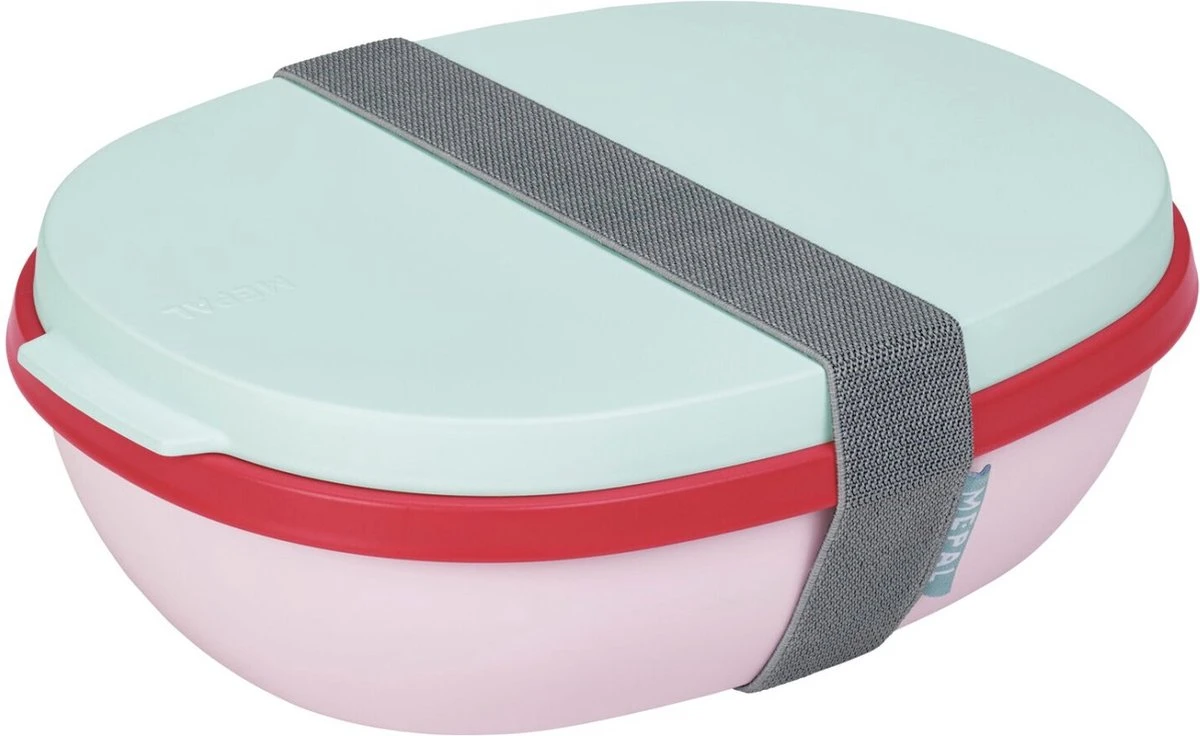 Mepal – Lunchbox Ellipse Duo – Lunchbox Voor Volwassenen En Saladebox To Go– Strawberry Vibe – Magnetronbestendig - Limited Edition 7 Mepal – Lunchbox Ellipse Duo – Lunchbox Voor Volwassenen En Saladebox To Go– Strawberry Vibe – Magnetronbestendig - Limited Edition - Afbeelding 7
