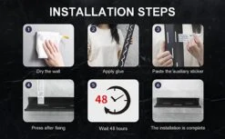 Merkloos Kruidenrek Met Rolhouder, Keuken Organizer, Kruidenrek Met/zonder Boren, Kruidenrek, Wandorganizer Voor Specerijen, Set Van 2 Zwarte Keukenrekken, Kruidenrek Ophangbaar, Wandrek, Staal, Zwart, Keukenrek -Mepal Promos Winkel 1200x742 1