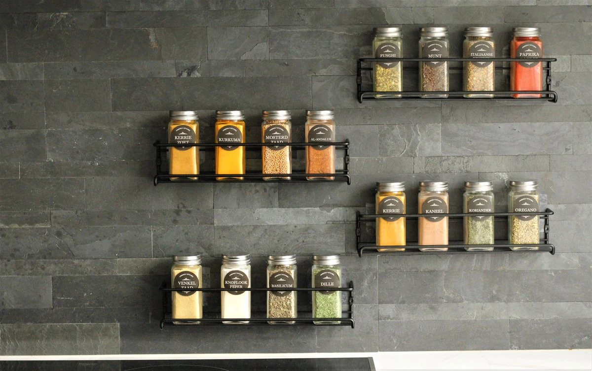 Merkloos Friendly Kitchen - Zwart Ophangbaar Kruidenrek - Modern Strak Kruidenrekje - Staal 1 Merkloos Friendly Kitchen - Zwart Ophangbaar Kruidenrek - Modern Strak Kruidenrekje - Staal