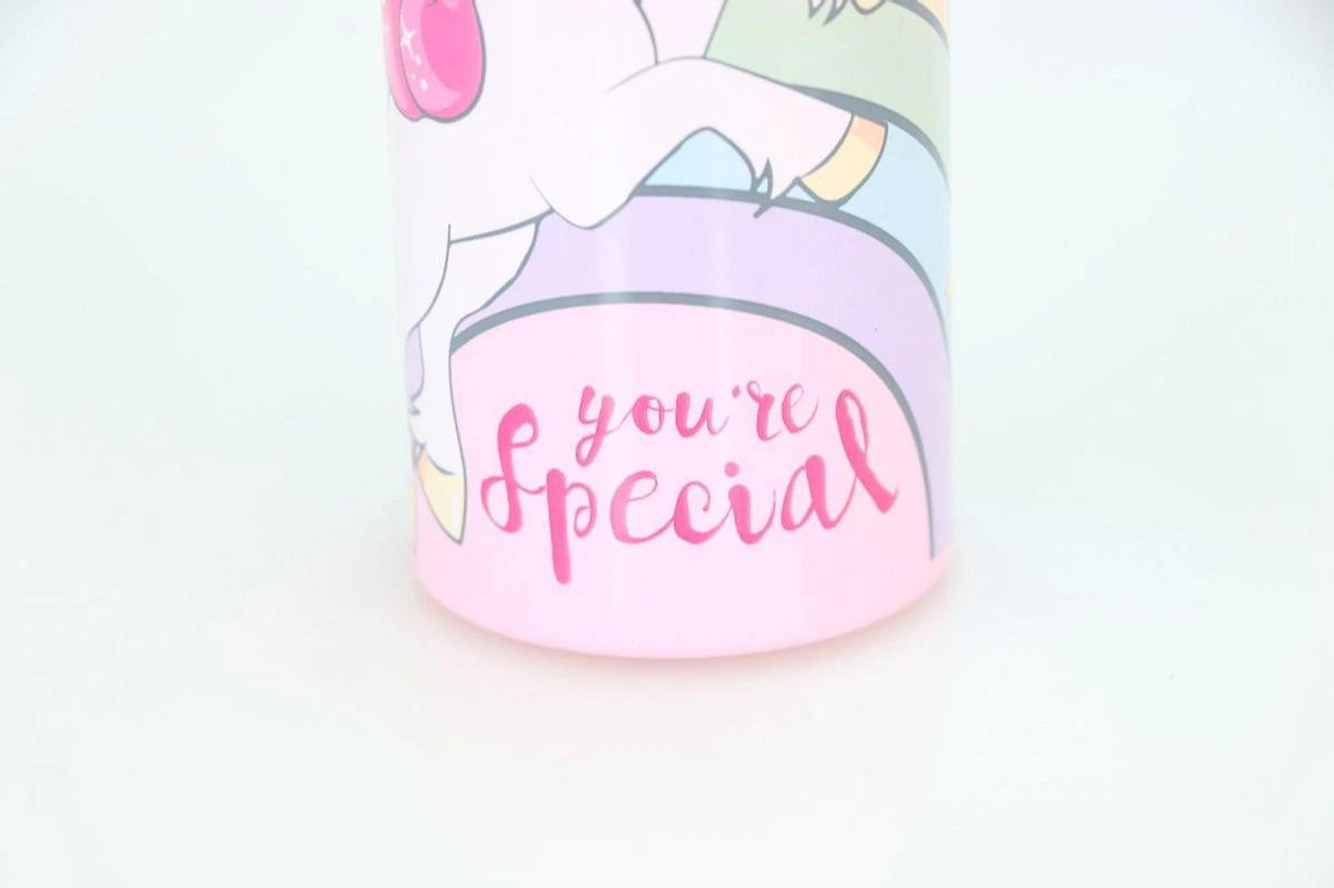 Broodtrommel + Drinkfles Unicorn | Lunchbox Voor Kinderen | Eenhoorn Roze LS03a 2 Broodtrommel + Drinkfles Unicorn | Lunchbox Voor Kinderen | Eenhoorn Roze LS03a - Afbeelding 2