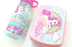 Unicorn Broodtrommel + PET Drinkfles Lichtblauw | Eenhoorn Lunchbox Set Voor Meisjes LS22 -Mepal Promos Winkel 1200x799