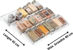 Merkloos Kruidenrek Lade - Kruiden Organizer - Kruidenrek Uitschuifbaar - Lade Organizer - Kruiden Opbergen Lade - Kruidenrekje Schuif - Min. 20x42 Max. 40x42 -Mepal Promos Winkel 1200x831 3
