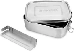 Navaris RVS Broodtrommel Met Verdeler - Meal Prep Bakje - Vershouddoos - Lunchbox - 17 X 13 X 6 Cm - Inhoud 0,8 Liter - Vaatwasbestendig 12 Navaris RVS Broodtrommel Met Verdeler - Meal Prep Bakje - Vershouddoos - Lunchbox - 17 X 13 X 6 Cm - Inhoud 0,8 Liter - Vaatwasbestendig -Mepal Promos Winkel 1200x834