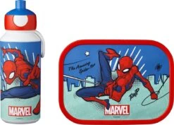 Mepal – Lunchset Campus (pu + Lb) – Pop-up Drinkfles En Broodtrommel Voor Kinderen – Spiderman – Bento Box – Lekvrij