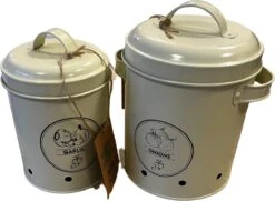 ESSCHERT DESIGN Set Van 2 Voorraadblikken Uien En Knoflook