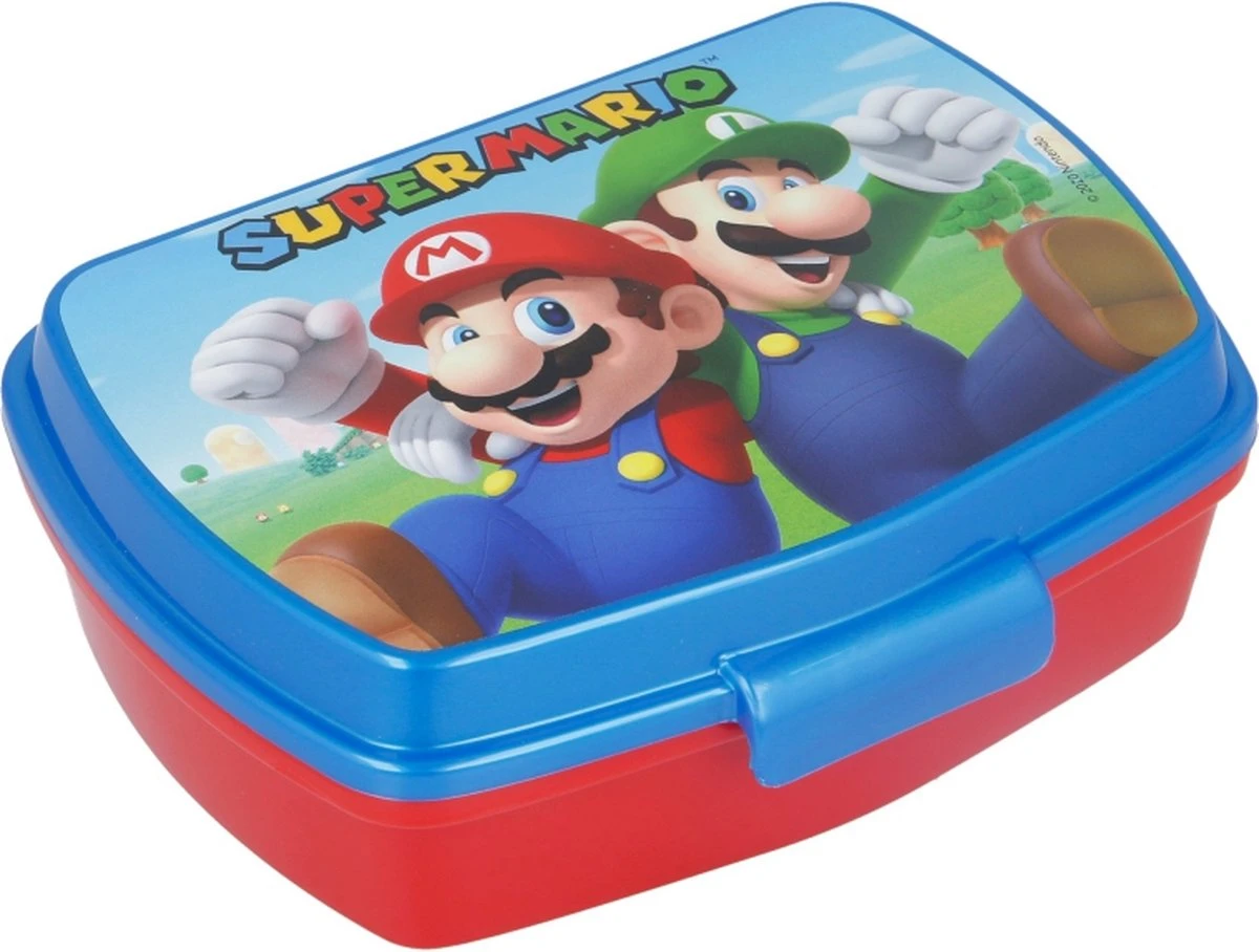 Mickey Mouse Super Mario Broodtrommel - 17x14 Cm - Brooddoos - Sandwich Box 3 Mickey Mouse Super Mario Broodtrommel - 17x14 Cm - Brooddoos - Sandwich Box - Afbeelding 3