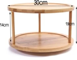 Merkloos Decopatent® Kruidenrek / Fruitschaal Bamboe - Rond - Kruiden Carrousel - Draaibaar - Staand Bamboe Specerijenrek Draaiplateau - Fruitrek -Mepal Promos Winkel 1200x931 1