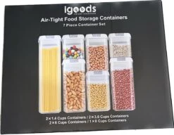 IGOODS - Voorraadpotten - Voorraaddozen- Voorraadboxen 7 Stuks - Met Zwarte Deksel -Mepal Promos Winkel 1200x933