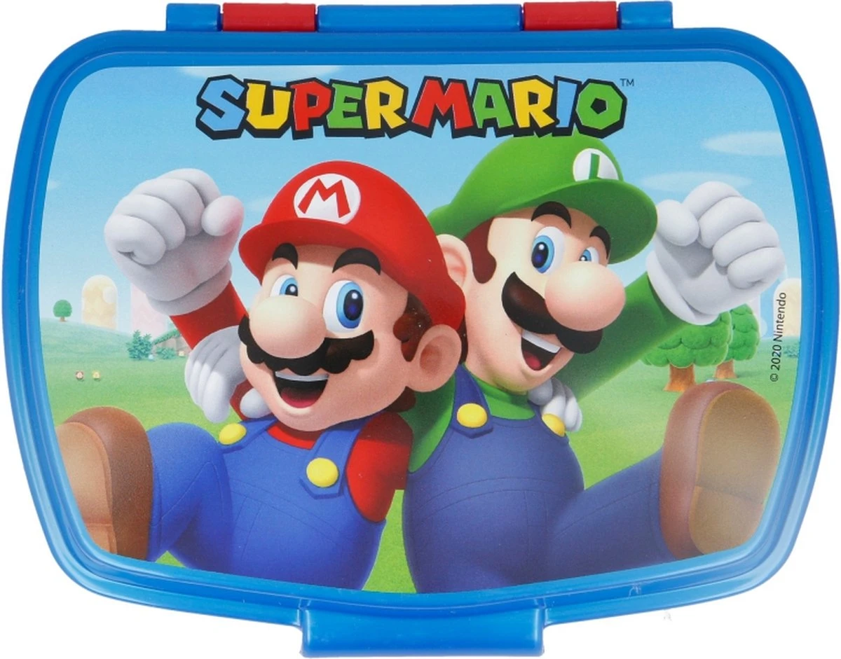 Mickey Mouse Super Mario Broodtrommel - 17x14 Cm - Brooddoos - Sandwich Box 1 Mickey Mouse Super Mario Broodtrommel - 17x14 Cm - Brooddoos - Sandwich Box