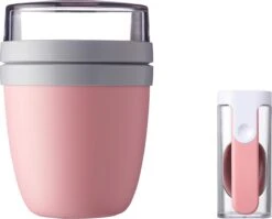 Mepal - Lunchpot + Vouwlepel Ellipse - Nordic Pink - Yoghurtbeker Met Lepel - Muesli Beker To Go - Geschikt Voor Vriezer, Magnetron En Vaatwasser. -Mepal Promos Winkel 1200x966
