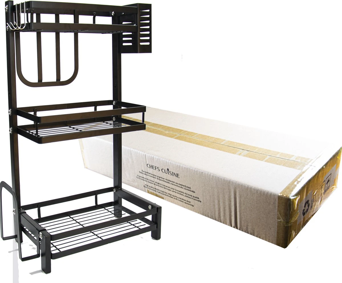 Chefs Cuisine Kruidenrek - Kruidenrek Staand - Keukenrek - Aanrecht Organiser - Bureau Organizer - Keuken Organizers - Roestvrij Staal 4 Chefs Cuisine Kruidenrek - Kruidenrek Staand - Keukenrek - Aanrecht Organiser - Bureau Organizer - Keuken Organizers - Roestvrij Staal - Afbeelding 4