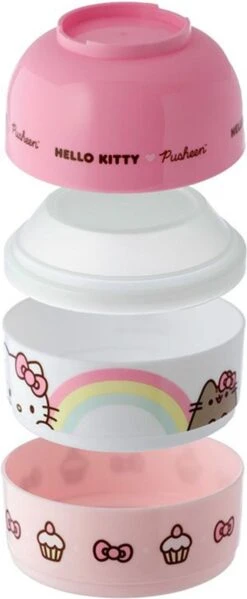Hello Kitty & Pusheen De Kat - Gestapelde Ronde Bento Box Lunchtrommel -Mepal Promos Winkel 495x1200